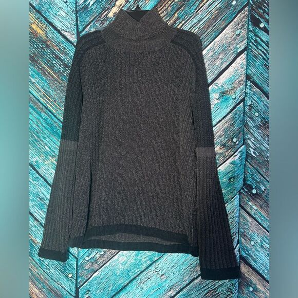 Cozy Black Turtleneck Sweater Perry Ellis America Turtle Neck Sweater Size Large - Picture 1 of 3